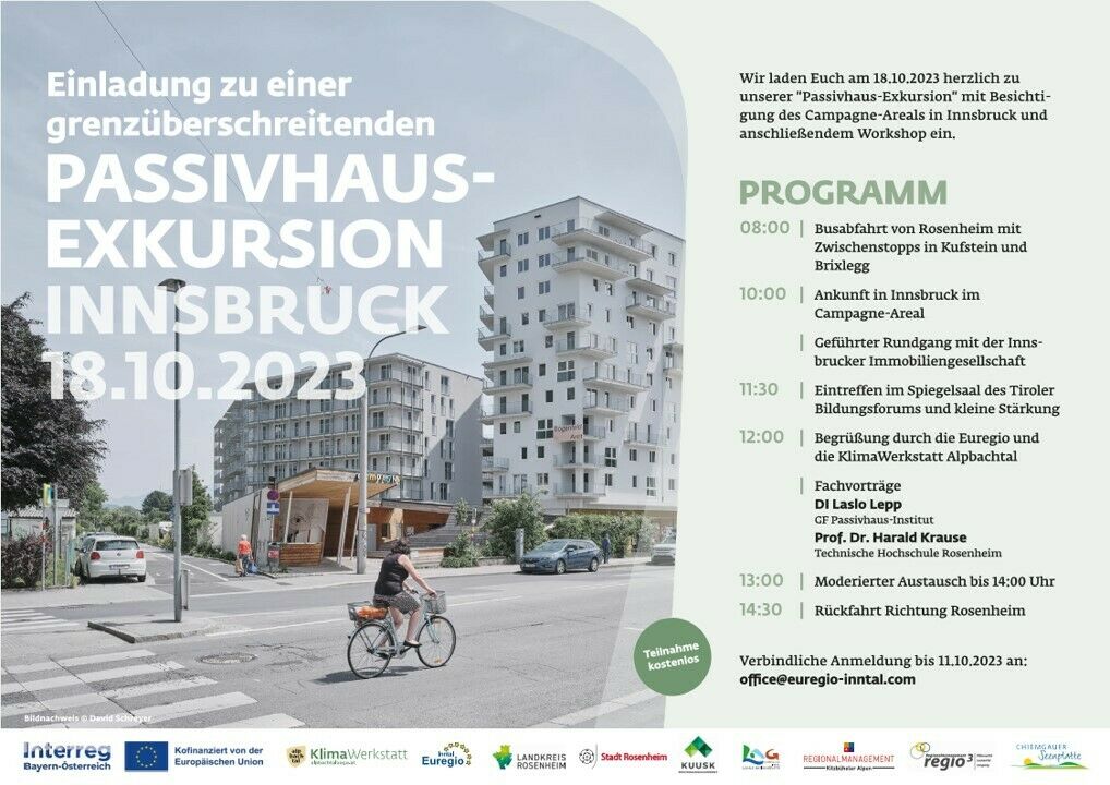 Einladung zu einer grenzüberschreitenden Passivhaus Exkursion in Innsbruck